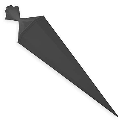 itenga Bastelschultüte Schultütenrohling Zuckertüte Schultüte eckig 85 cm mit Tüllverschluss (schwarz)