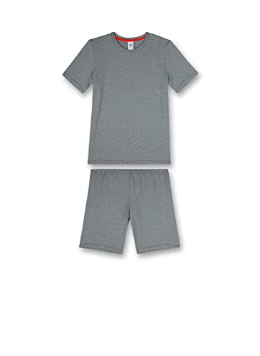 Sanetta Jungen-Schlafanzug kurz Blaumelange | Bequemer Schlafanzug für Jungen kurz. | Pyjamaset Größe 152
