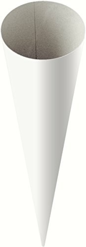 Baier & Schneider Heyda 204870070 Schultüten-Rohlinge (Höhe 70 cm, Durchmesser 19 cm, Karton, 380g/m²) weiß