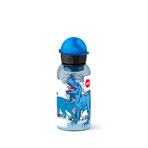 Emsa 518127 Kinder-Trinkflasche | 400 ml | Kids Dino | Sicherheitsverschluss | 100 % dicht | BPA frei | hygienisch | Tritan, 7 x 7 x 18 cm