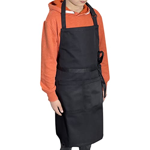 LEFUNDA® Kochschürze Wasserdicht Schürze mit 3 Taschen Verstellbare Grillschürze mit langen Bändern Küchenschürze für Männer Kinder Damen Küche Restaurant Café Backen