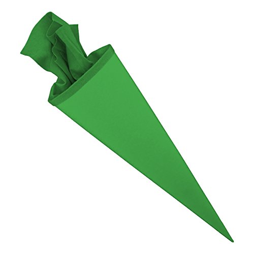 itenga Bastelschultüte 70cm rund Schultütenrohling mit Filzverschluss (Grün mit Filzverschluss)