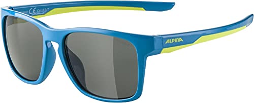 ALPINA FLEXXY COOL KIDS I - Flexible und Bruchsichere Sonnenbrille Mit 100% UV-Schutz Für Kinder, blue-lime, One Size