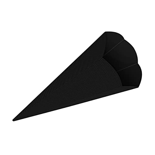 itenga Schultüten Rohling aus Bastelwellpappe 68cm - Schultüten Rohling zum Basteln - 3D Wellpappe (schwarz)