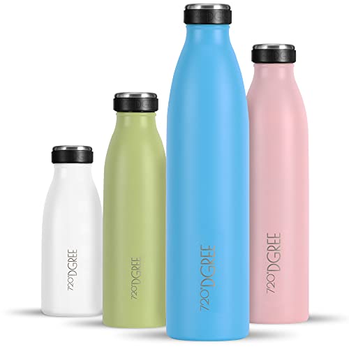 720°DGREE Edelstahl Trinkflasche “milkyBottle” - 1L - BPA-Frei, Auslaufsicher, Kohlensäure geeignet - Thermosflasche für Sprudel, Sport, Uni, Schule, Fitness, Outdoor, Camping