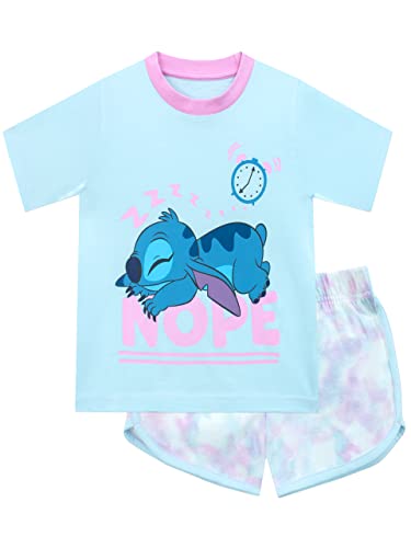 Disney Mädchen Lilo und Stitch Py jamas Tie Dye Kurze Pyjama-Set Blau 122