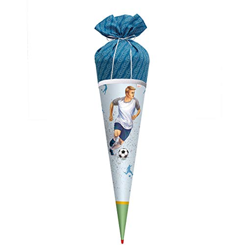 ROTH Schultüte Lieblingsstück - Traumtor 70 cm groß - rund Stoffschultüte Fußball Spitze
