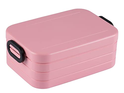 Mepal - Bento Lunchbox Take A Break Midi - Brotdose mit Bento-Box - Meal Prep Box für Sandwiches, Kleine Snacks & Reste - Snack & Mittagessen - Essensbox mit Fächern - 900 ml - Nordic Pink