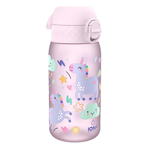 Ion8 Wasserflasche für Kinder, auslaufsicher, BPA-frei, 350 ml, Einhörner
