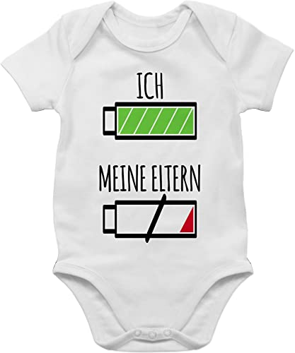 Shirtracer - Baby Strampler Mädchen & Junge - Ich und Meine Eltern Batterie - Baby Body Kurzarm...