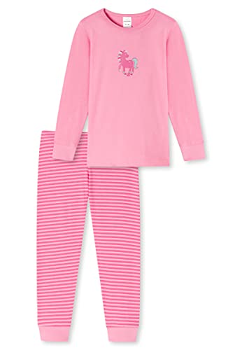 Schiesser Mädchen Schlafanzug Set Pyjama Lang - 100% Organic Bio Baumwolle - Größe 92 Bis 140 Pyjamaset, Rosa_173858, 128