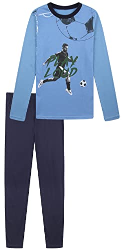 In One Clothing Jungen Schlafanzug lang (152, blau)