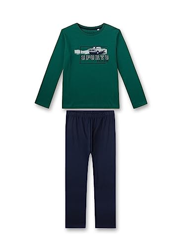 Sanetta Jungen-Schlafanzug lang Grün | Bequemer Schlafanzug für Jungen lang. | Pyjamaset Größe 152