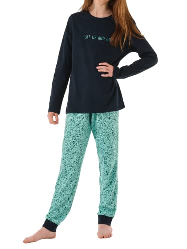 Schiesser Mädchen Schlafanzug Set Pyjama lang - 100% Organic Bio Baumwolle - Größe 140 bis 176