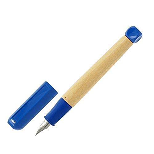 Lamy abc Füllhalter 009 – Füller aus Ahornholz und Kunststoff in der Farbe Blau – Stahlfeder, poliert - Federstärke A (Anfänger), 1 Stück (1er Pack)