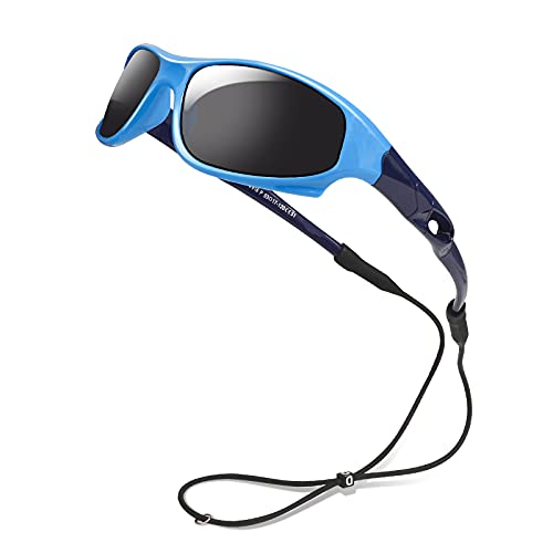 Sonnenbrille Kinder Polarisierte Polarisierte Sportbrille für Jungen und Mädchen UV400 100% Schutz gegen Ultraviolette Sonnenstrahlen