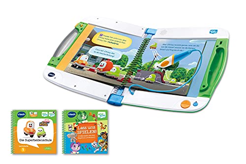 VTech MagiBook v2 inklusive 2 Lernbüchern – Interaktives Lernbuchsystem zur Vorbereitung auf den Kindergarten und die Schule – Für Kinder von 2-7 Jahren