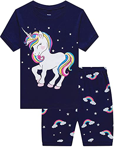 MIXIDON Kinder Schlafanzug Mädchen Baumwolle Pyjama Nachtwäsche 98 104 110 116 122 128 134 140 146