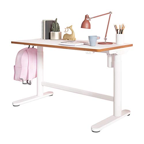 SANODESK Höhenverstellbarer Kinderschreibtisch/ergonomischer Schreibtisch - 100×60 SD1 (ohne Stuhl, Weiß)