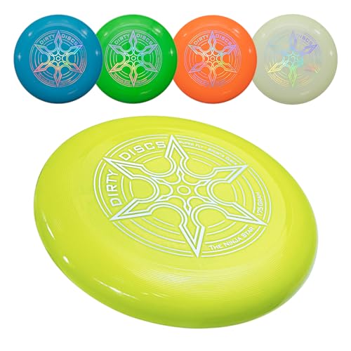 Indy - Dirty DISC (175 g) (Gelb) Frisbee, Professionelle Frisbeescheibe, Wurfscheibe, Fliegende Scheibe, Sport Spielzeug, Sport Spiel für Kinder und Erwachsene