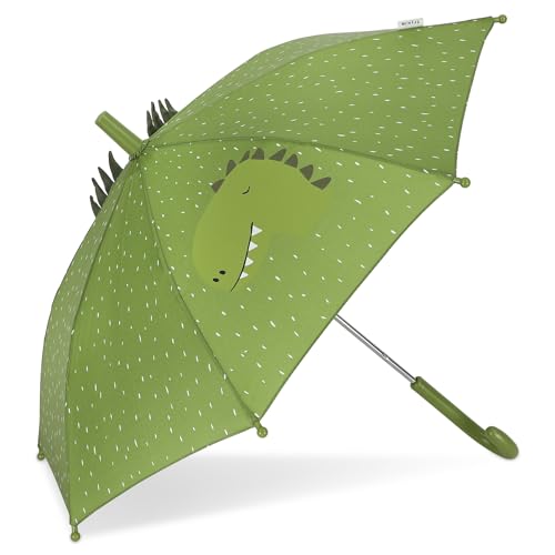 Personalisierter Kinderregenschirm mit Namen, Trixie Dino-Design, Ideal für kleine Kinderhände, Stockschirm für Kinder, Kinderfreundliches Öffnen und Schließen, personalisierbar mit Namen