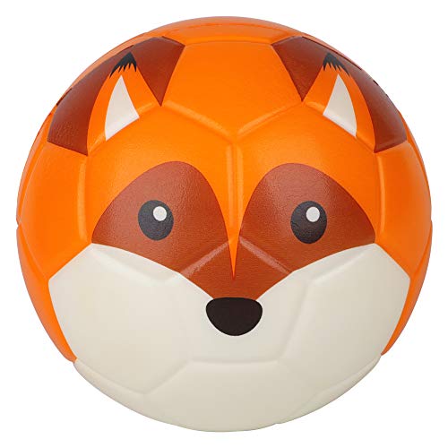 BORPEIN 15,2 cm großer Mini-Fußball, niedliches Tier-Design, Schaumstoffball, weich und federnd, perfekte Größe für Kinder zum Spielen, Fuchs
