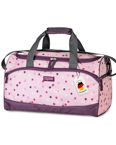 moovly® Kinder Sporttasche 25 l für Mädchen - Gym Bag - für Sport, Schwimmen - Kindersporttasche - Reisetasche - mit Schuhfach und Nassfach - Verstellbarer, weicher Schultergurt