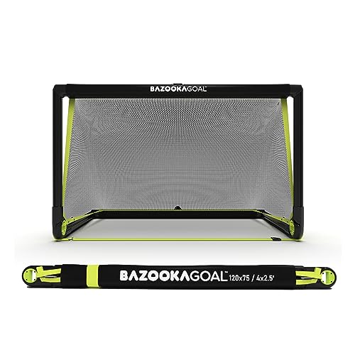 BazookaGoal Originalgetreues Fußballtor | Fußballtor für Kinder | Für draußen und drinnen – Fußballtor mit verstärktem Rahmen zum Aufstellen (1,20 x 0,75 m)