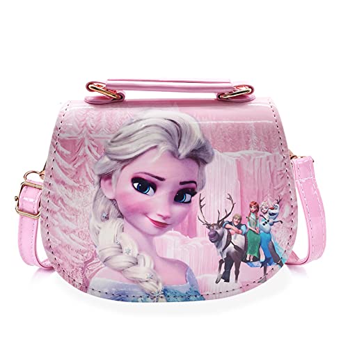 Babioms Kinderhandtasche, Eiskönigin Kinder Umhängetasche, für Mädchen zum Ausgehen oder Reisen, Anna und Elsa Schulter-Tasche（18 * 15 * 7cm）