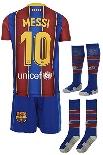 Barcelona Messi 2019/2020 Heim Halbarm Trikot und Shorts mit Socken Kinder und Jugend Größe (152)