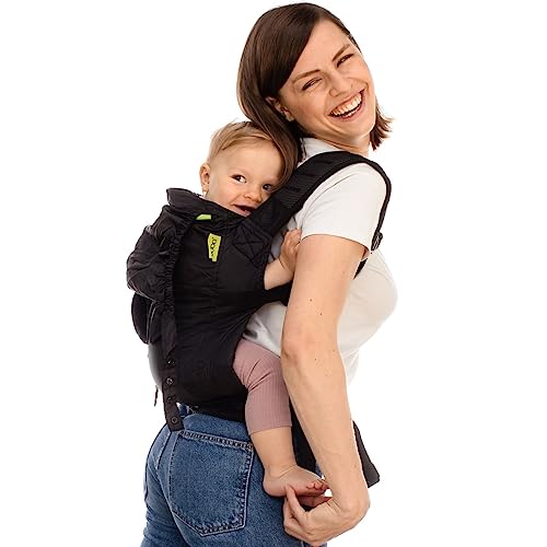 Boba Air Federleichte Babytrage und Kindertrage - Baby Trage ab 3 Monaten (7-20kg) - Kindertragerucksack und Baby Tragetasche mit 2 Tragepositionen (Bauch/Rücken) - Schwarz