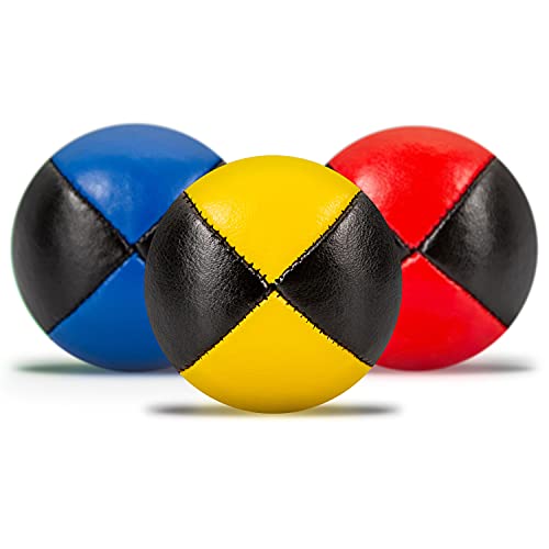 Diabolo Freizeitsport Jonglierbälle 3er Set, 62mm Jonglierball mit nachhaltiger Vogelhirse gefüllt, wasserabweisendes Kunstleder, ideal für Kinder & Anfänger