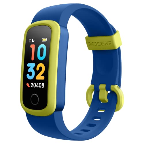 BIGGERFIVE Vigor Fitness Armband Uhr für Kinder Mädchen Junge ab 5-15 Jahren, Fitness Tracker Smartwatch mit Schrittzähler Pulsuhr Kalorienzähler und Schlafmonitor, IP68 Wasserdicht Aktivitätstracker…