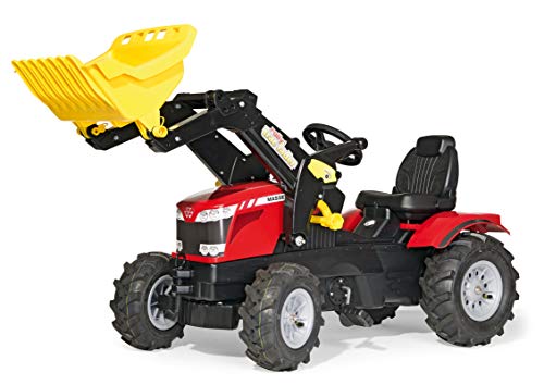 Rolly Toys rollyFarmtrac MF 7726 Tretfahrzeug (für Kinder ab drei Jahre, Luftbereifung, verstellbarer Sitz, Front- und Heckkupplung) 611140, Rot, 142.0 x 81.0 x 53.0 cm