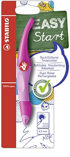 Ergonomischer Tintenroller für Rechtshänder - STABILO EASYoriginal in pink hell/dunkel - blau (löschbar) - inkl. Patrone
