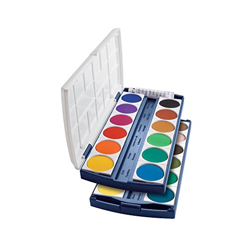 Herlitz 10199933 Schulmalfarben bzw. Deckfarbkasten, 24 Farben inklusive Deckweiß