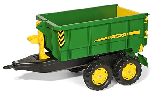 Rolly Toys rollyContainer John Deere (Hakenabroll-Kipper mit Absetzmulde, Zweiachsanhänger, für Kinder von 3-10 Jahren) 125098, grün