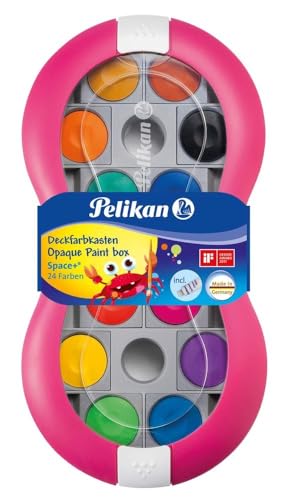 Pelikan 700016 Deckfarbkasten Space+, 24 integrierter Mischpalette, Farbe: Magenta, 1 Stück, Bunt
