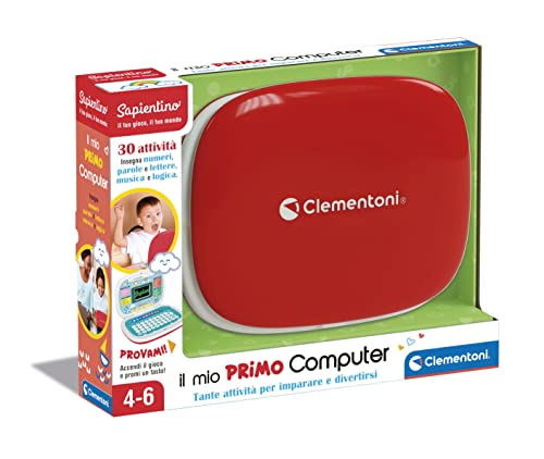 Clementoni 17679 Sapientino-Mein erster, interaktiver Lerncomputer 4 Jahre, Laptop für Kinder 30 Aktivitäten, italienische Version, Mehrfarbig