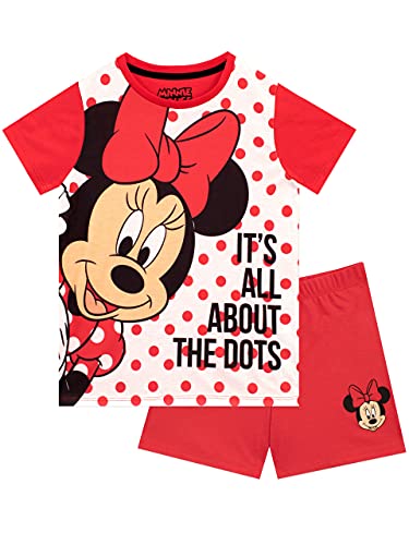 Disney Mädchen Kurze Schlafanzug Minnie Mouse Rot 122
