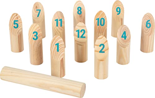small foot Wikingerspiel Kubb mit Zahlen 'Active' aus Holz, Outdoorspiel für den Garten für die ganze Familie, 12402
