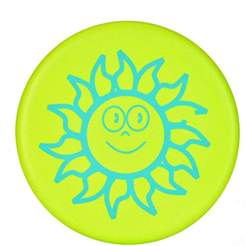 BangShou Frisbee für Kinder Frisbeescheibe Softe Wurfscheibe Weiches Frisbee Verdickte Frisbee mit Cartoon Muster für Kinder Sport (Grüne Sonne)