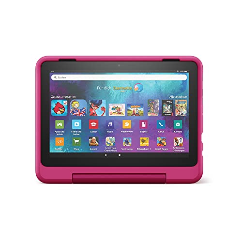 Das neue Fire HD 8 Kids Pro-Tablet, 8-Zoll-HD-Display, für Kinder von 6 bis 12 Jahren, 30 % schnellerer Prozessor, 13 Stunden Akkulaufzeit, kindgerechte Hülle, 32 GB (2022), Regenbogen-Design