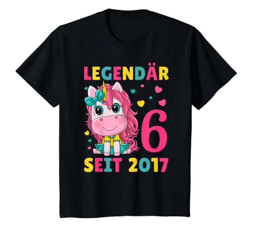 Kinder 6. Geburtstag Einhorn Mädchen 6 Jahre alt Geburtstag T-Shirt