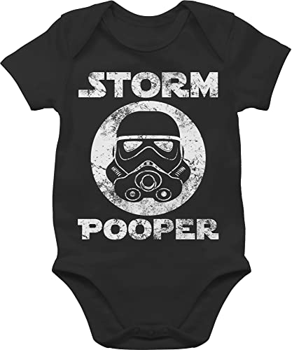 Shirtracer - Statement Sprüche Baby - Storm Pooper Vintage - Baby Body Kurzarm für Jungen und...