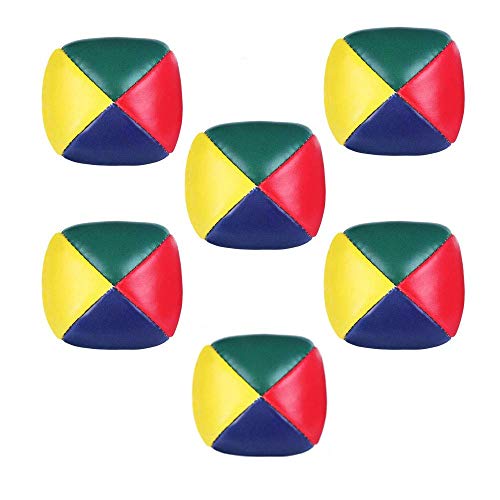 Jonglierbälle,6 Pack Mini Beanbags-Jonglierbälle PU Leder Jonglierball Weiche für Anfänger Jungen Mädchen Kinder Erwachsene Multicolor