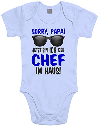 Lustiger Baby Body Strampler witzig Bedruckt mit Sorry Papa! Jetzt Bin ICH der Chef im Haus! - für...
