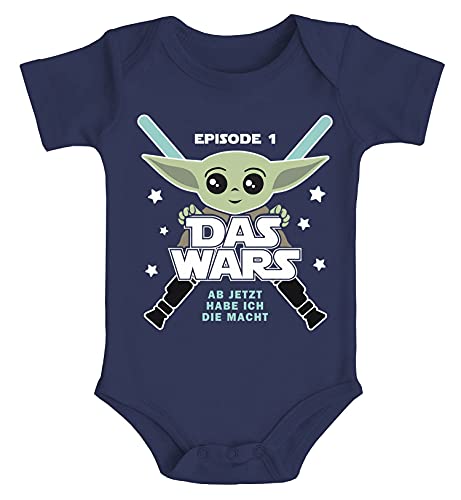 MoonWorks® Baby Body mit Spruch lustig Episode 1 Das Wars Jetzt Habe ich die Macht Yoda Parodie Jungen & Mädchen Navy 0-3 Monate
