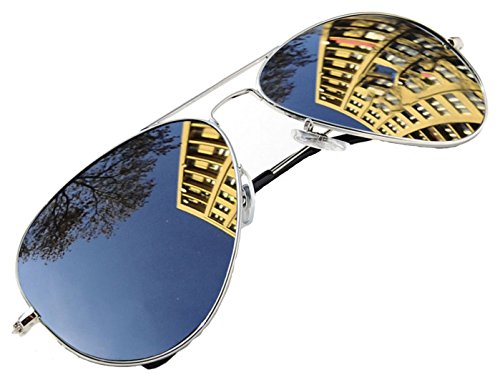 4sold Jungen Polarized Sonnenbrille Kids in vielen Farbkombinationen Klassische Unisex Sonnenbrille (Silver Frame Silver Polarized Mirror)