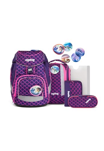 ergobag Kinder Pack School Backpack Set, PerlentauchBär-Lila, Einheitsgröße